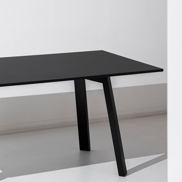 Flat Dining Table - Black - Square Dining Table Porventura